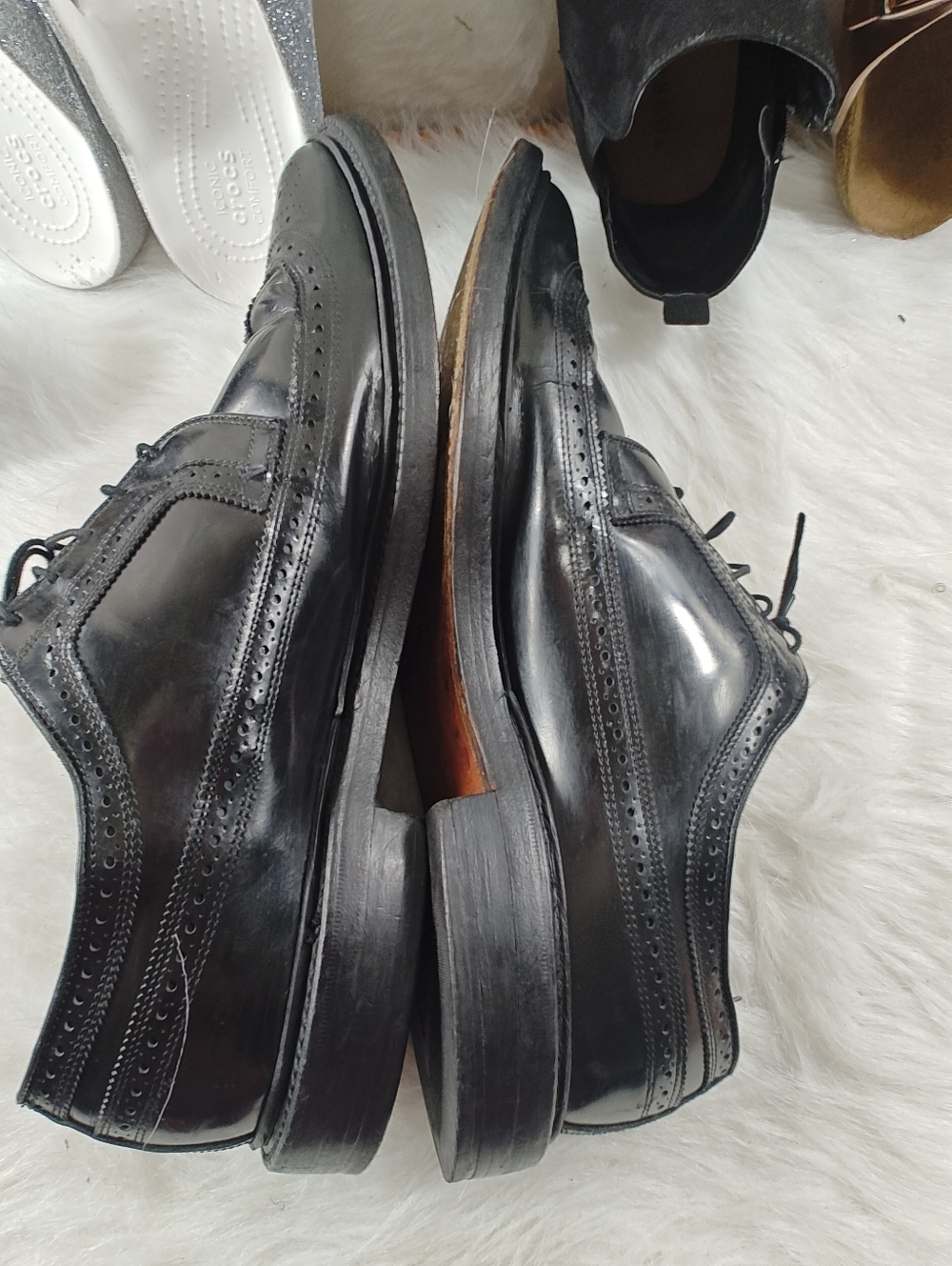 Allen Edmonds MacNeil Black Leather Wingtip Dress Shoes Men’s Size 12 D USA - Picture 12 of 14